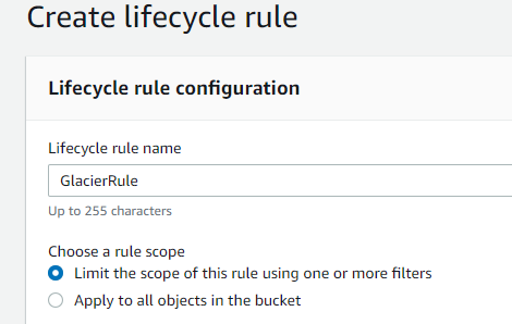 enter lifecycle rule name
